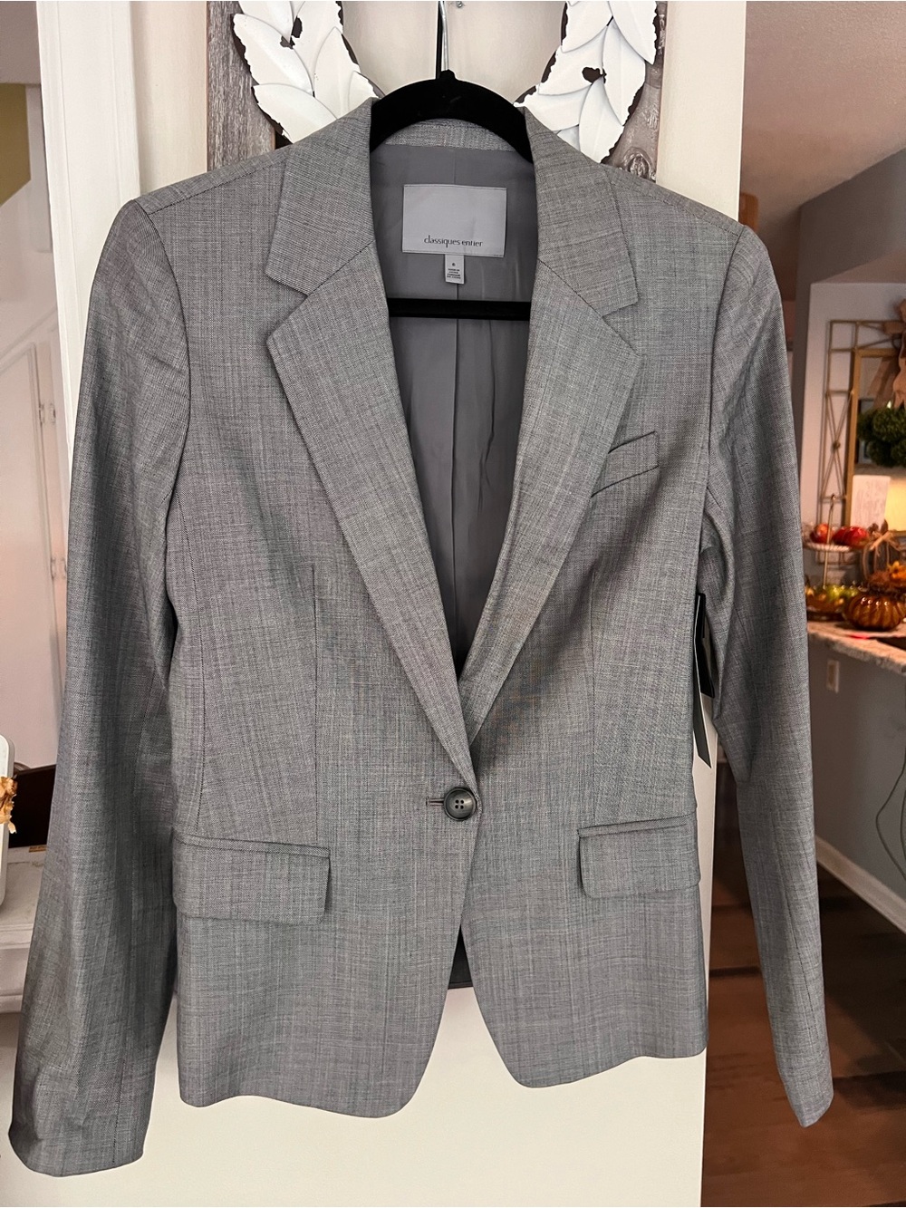 Classiques Entier Light Gray Single-Button Women's Blazer